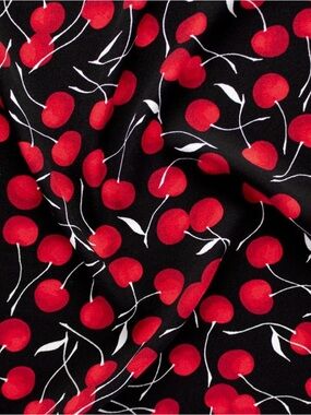 Reformation Designer Deadstock Viscose Crepe in Cherry Print - 1.5m